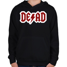 PRINTFASHION DEAD - ACDC paródia - Gyerek kapucnis pulóver - Fekete