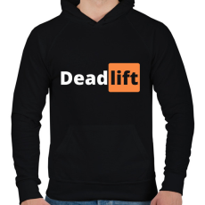 PRINTFASHION Deadlift - Férfi kapucnis pulóver - Fekete