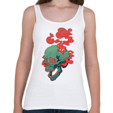 PRINTFASHION Deadly Skull - Női atléta - Fehér női trikó