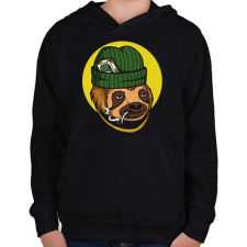 PRINTFASHION Dealer lajhár - Gyerek kapucnis pulóver - Fekete gyerek pulóver, kardigán