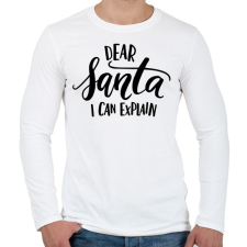 PRINTFASHION Dear Santa - Férfi hosszú ujjú póló - Fehér férfi póló