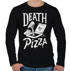 PRINTFASHION Death by pizza - Férfi hosszú ujjú póló - Fekete