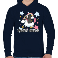 PRINTFASHION Death Metal - Férfi kapucnis pulóver - Sötétkék férfi pulóver, kardigán