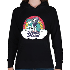PRINTFASHION Death Metal - Női kapucnis pulóver - Fekete