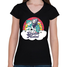 PRINTFASHION Death Metal - Női V-nyakú póló - Fekete női póló