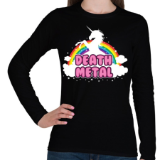 PRINTFASHION Death Metal unikornis - Női hosszú ujjú póló - Fekete női póló