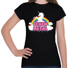 PRINTFASHION Death Metal unikornis - Női póló - Fekete