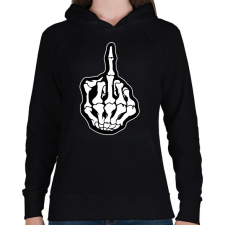 PRINTFASHION Death Middle Finger - Női kapucnis pulóver - Fekete női pulóver, kardigán