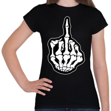 PRINTFASHION Death Middle Finger - Női póló - Fekete női póló