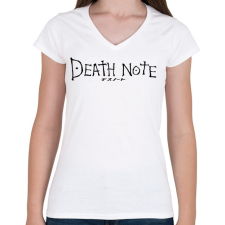 PRINTFASHION Death note (fekete) - Női V-nyakú póló - Fehér női póló