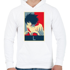 PRINTFASHION Death Note - L - Férfi kapucnis pulóver - Fehér
