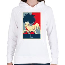 PRINTFASHION Death Note - L - Női kapucnis pulóver - Fehér