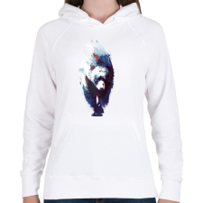 PRINTFASHION Death run - Női kapucnis pulóver - Fehér női pulóver, kardigán