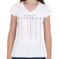 PRINTFASHION Death Stranding - Női V-nyakú póló - Fehér