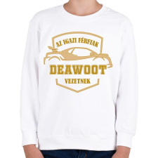 PRINTFASHION Deawoos sofőr - Gyerek pulóver - Fehér gyerek pulóver, kardigán