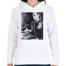 PRINTFASHION Deborah de Luca - Női kapucnis pulóver - Fehér női pulóver, kardigán