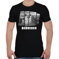 PRINTFASHION Debreceni nagytemplom (GTA stílus) - Férfi póló - Fekete férfi póló