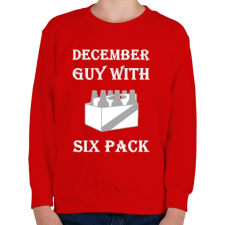 PRINTFASHION Decemberben született kockás hasú 2 - Gyerek pulóver - Piros gyerek pulóver, kardigán