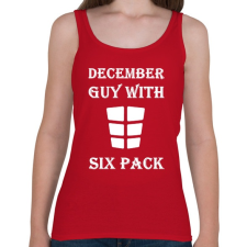 PRINTFASHION Decemberben született kockás hasú - Női atléta - Cseresznyepiros női trikó