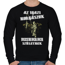 PRINTFASHION Decemberi horgász - Férfi pulóver - Fekete
