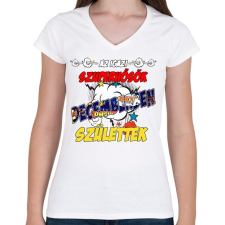 PRINTFASHION Decemberi szupererő - Női V-nyakú póló - Fehér női póló