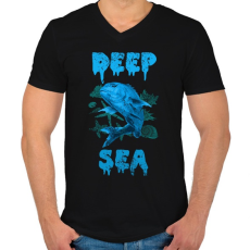 PRINTFASHION deep sea - Férfi V-nyakú póló - Fekete