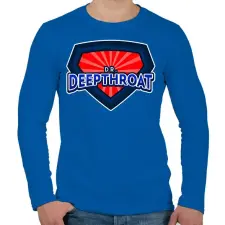 PRINTFASHION DEEPTHROAT - Férfi hosszú ujjú póló - Királykék férfi póló
