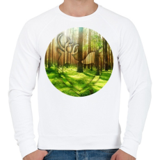 PRINTFASHION Deer couple - Férfi pulóver - Fehér