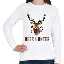 PRINTFASHION deer hunter - Női pulóver - Fehér női pulóver, kardigán