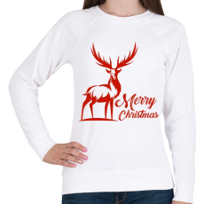 PRINTFASHION Deer Merry Christmas - Női pulóver - Fehér