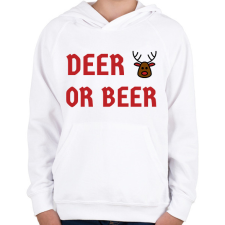 PRINTFASHION DEER OR BEER - Gyerek kapucnis pulóver - Fehér gyerek pulóver, kardigán