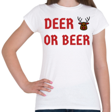 PRINTFASHION DEER OR BEER - Női póló - Fehér női póló