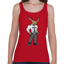PRINTFASHION Deer Security - Női atléta - Cseresznyepiros női trikó
