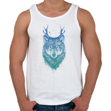 PRINTFASHION Deer wolf - Férfi atléta - Fehér atléta, trikó