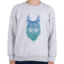 PRINTFASHION Deer wolf - Gyerek pulóver - Sport szürke gyerek pulóver, kardigán