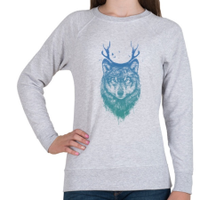 PRINTFASHION Deer wolf - Női pulóver - Sport szürke női pulóver, kardigán