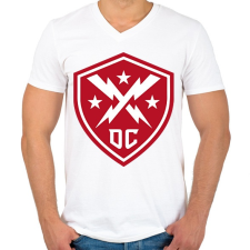 PRINTFASHION Def club - Férfi V-nyakú póló - Fehér férfi póló