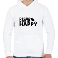 PRINTFASHION Degus make me happy - Férfi kapucnis pulóver - Fehér férfi pulóver, kardigán