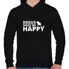 PRINTFASHION Degus make me happy - Férfi kapucnis pulóver - Fekete férfi pulóver, kardigán