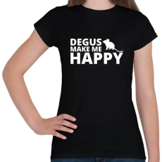 PRINTFASHION Degus make me happy - Női póló - Fekete
