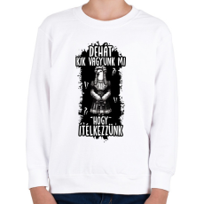 PRINTFASHION Dehát kik vagyunk mi hogy ítélkezzünk?! - Gyerek pulóver - Fehér