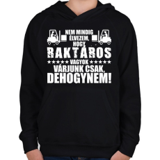 PRINTFASHION DEHOGYNEM, Raktáros! - Gyerek kapucnis pulóver - Fekete