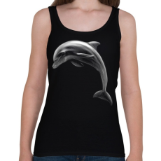 PRINTFASHION Delfin portré - Női atléta - Fekete