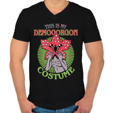 PRINTFASHION Demogorgon costume - Férfi V-nyakú póló - Fekete férfi póló