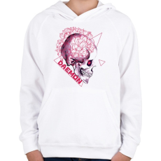 PRINTFASHION Démon - Gyerek kapucnis pulóver - Fehér