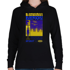 PRINTFASHION Demon - Női kapucnis pulóver - Fekete