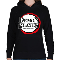 PRINTFASHION Demon Slayer Kimetsu No Yaiba - Női kapucnis pulóver - Fekete