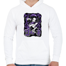 PRINTFASHION Demon Slayer Nezuko Kamado - Férfi kapucnis pulóver - Fehér férfi pulóver, kardigán