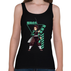 PRINTFASHION Demon Slayer Tanjirou - Női atléta - Fekete