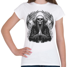 PRINTFASHION Démoni imádkozó koponya - Női póló - Fehér női póló